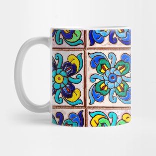 Flower Ceramic Tiles Colorful Design Mug